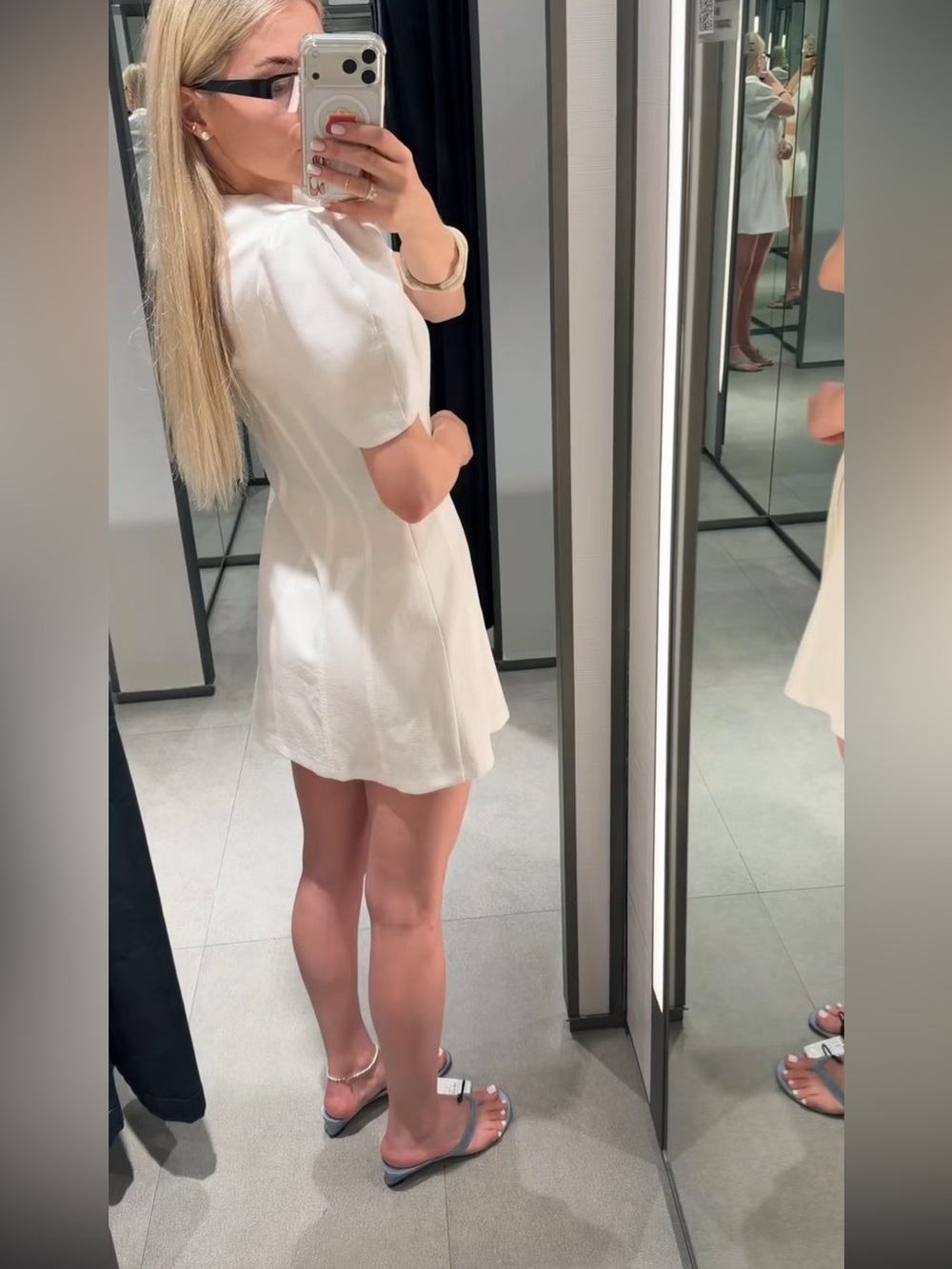 ZARA BALLOON SLEEVE SHORT DRESS - Picture 6 of 10